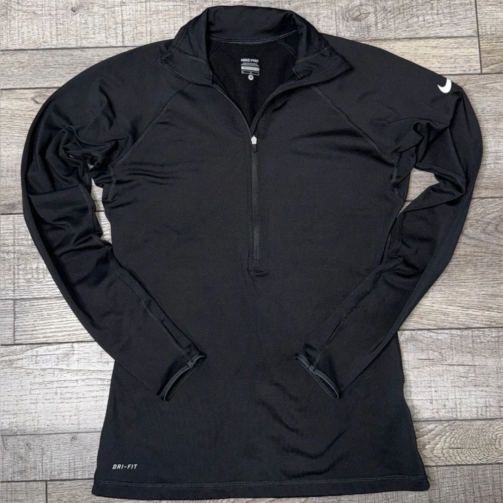 Nike Dry-Fit Black Half-Zip Performance Sweatshirt - Picture 3 of 8